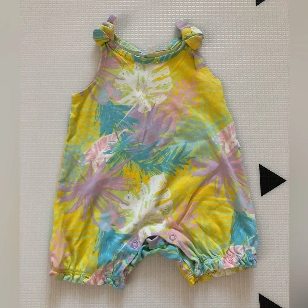 Okie Dokie|Baby girl colorful SOFT bubble romper, 100% cotton•••tropical boho